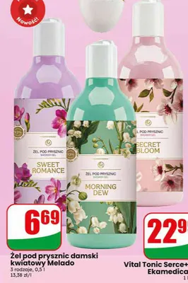 Żel pod prysznic damski kwiatowy Melado Morning Dew promocja w Dino