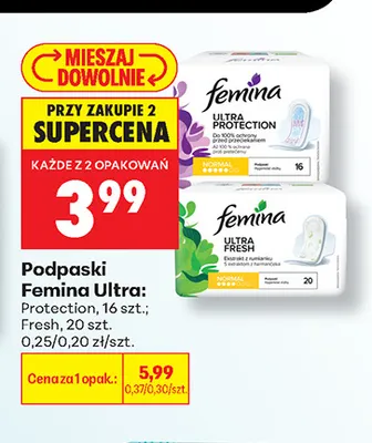 Podpaski Femina Ultra Protection promocja w Biedronka