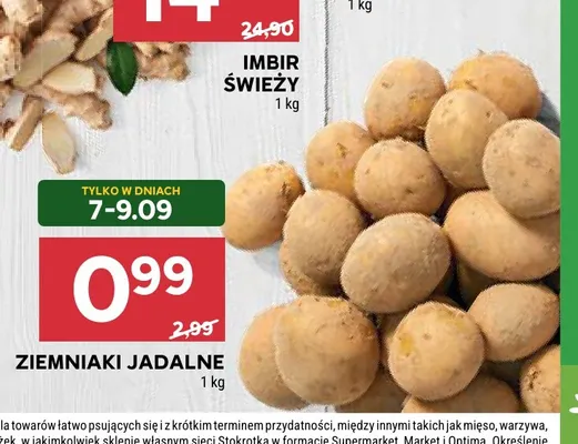 Ziemniaki jadalne promocja w Stokrotka