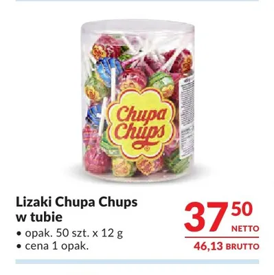 Lizaki Chupa Chups w tubie 50-pak promocja w Makro