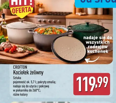 Kociołek żeliwny Crofton promocja w Aldi