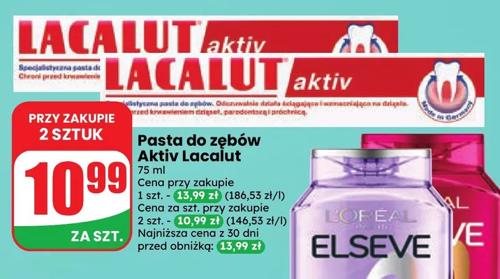 Pasta do zębów Aktiv Lacalut promocja w Dino