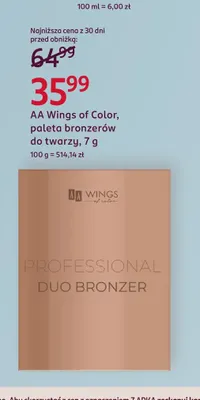 Paleta bronzerów do twarzy AA Wings of Color promocja w Rossmann