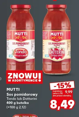 Sos pomidorowy Datterini Mutti promocja w Kaufland