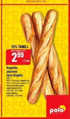 Bagietka pszenna duża Brigitte promocja w POLOmarket