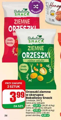 Orzeszki ziemne w skorupce Bakaliowy Snack promocja w Dino