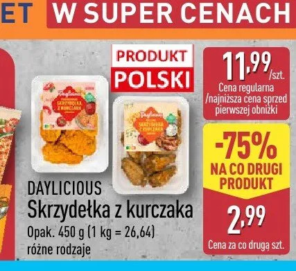 Skrzydełka z kurczaka Daylicious promocja w Aldi