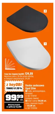 Deska sedesowa Opal Slim biała promocja w OBI