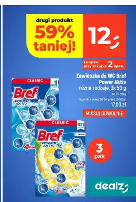 Zawieszka do WC Bref Power Aktiv 3-pak promocja w Dealz