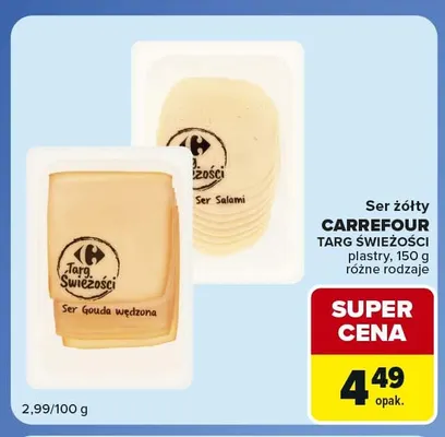 Ser salami w plastrach Carrefour Targ Świeżości promocja w Carrefour Express