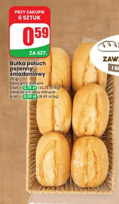 Bułka paluch pszenny śniadaniowy promocja w Dino
