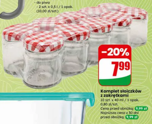 Komplet słoiczków z zakrętkami promocja w Dino