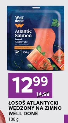 Łosoś atlantycki wędzony na zimno Well Done promocja w Stokrotka