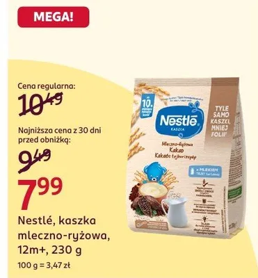 Kaszka mleczno-ryżowa, 12m+ promocja w Rossmann