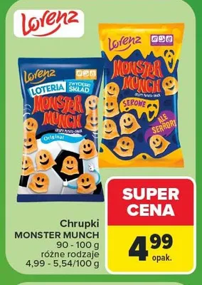 Chrupki Lorenz Monster Munch Serowe promocja w Carrefour Market