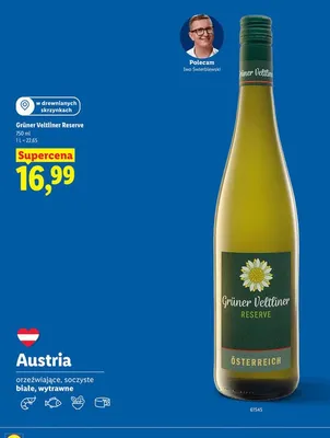 Wino Grüner Veltliner Reserve promocja w Lidl