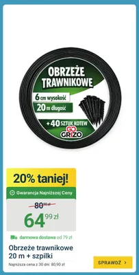 Obrzeże trawnikowe GO GRIZO 20m + szpilki promocja w ERLI