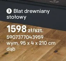 Blat drewniany stołowy wym. 95x4x210cm dąb promocja w Castorama