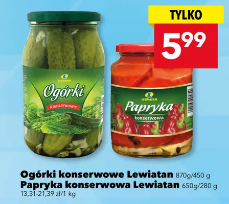 Ogórki konserwowe promocja w LEWIATAN