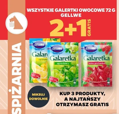 Galaretka o smaku leśna poziomka Gellwe promocja w Netto
