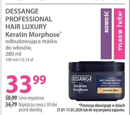 Maska odbudowująca do włosów Keratin Morphose PROFESSIONAL HAIR LUXURY promocja w Hebe
