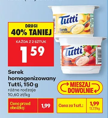 Serek homogenizowany różne rodzaje promocja w Biedronka
