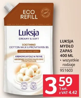 Mydło LUKSJA MYDŁO ZAPAS 400 ML promocja w Selgros