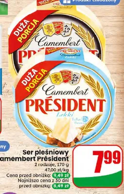 Ser pleśniowy camembert Lekki Président promocja w Dino