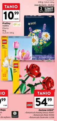 Zestaw LEGO Botanicals Kwiaty lotosu 40647, Botanicals Róże 40460, Botanicals Storczyki 11508 promocja w Intermarche