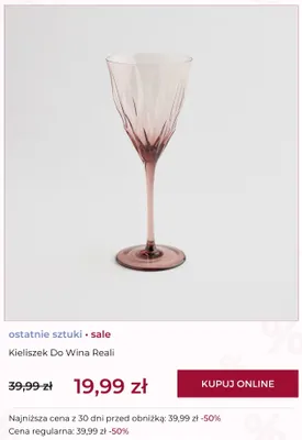 Kieliszek do wina Reali home&you promocja w home&you