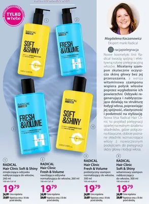 Szampon do włosów RADICAL Hair Clinic Fresh & Volume prebiotyczny normalizujący promocja w Hebe