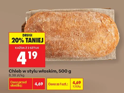 Chleb w stylu włoskim promocja w Biedronka