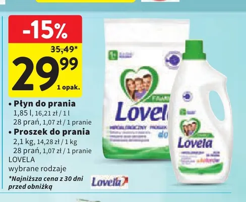 Płyn do prania Lovela promocja w Intermarche