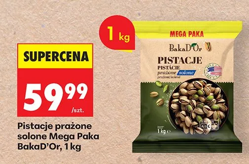 Pistacje prażone solone Mega Paka promocja w Biedronka
