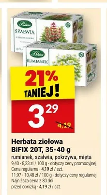 Herbata ziołowa BiFIX szałwia promocja w Twój Market