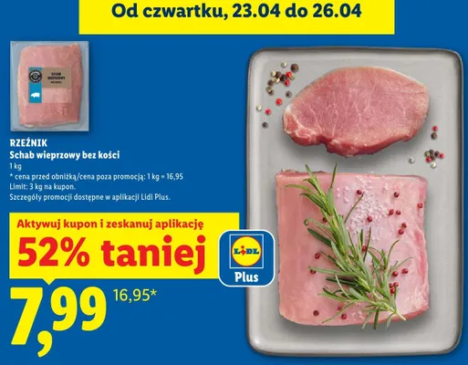 Schab wieprzowy bez kości Rzeźnik promocja w Lidl