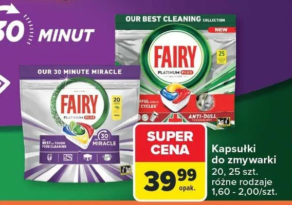 Kapsułki do zmywarki Platinum Plus Fairy promocja w Carrefour