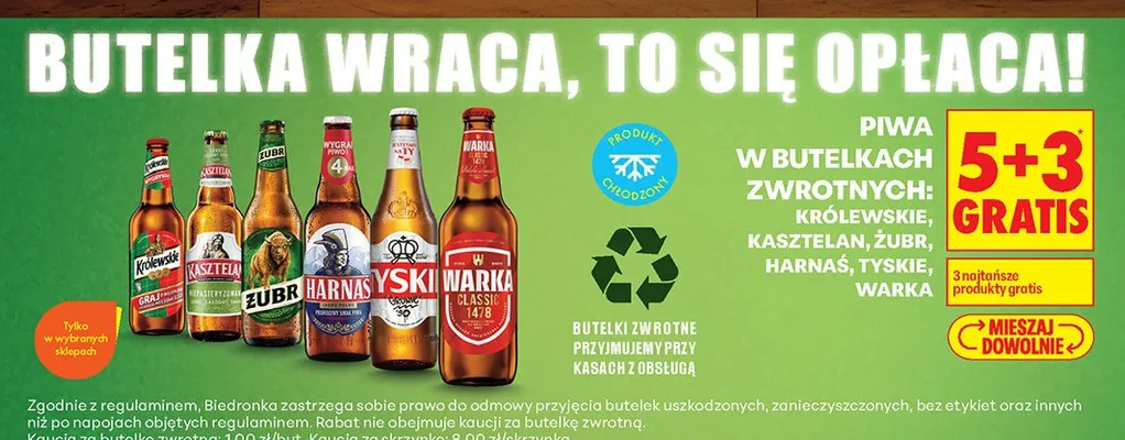 Piwo zwrotne promocja w Biedronka