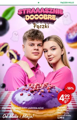 Pączek z nadzieniem jagoda acai Millo promocja w Żabka