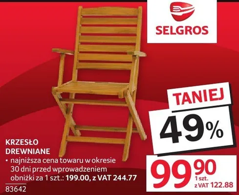 Krzesło drewniane promocja w Selgros