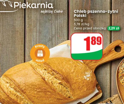 Chleb pszenno-żytni polski promocja w Dino