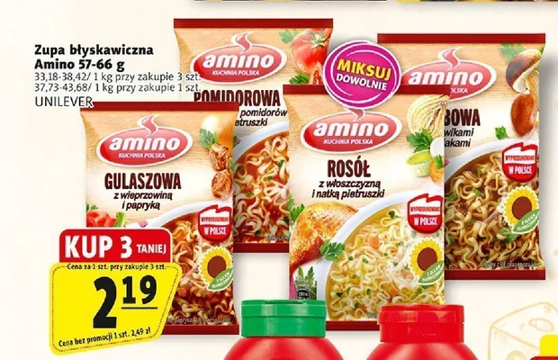 Zupa błyskawiczna borowikowa Amino promocja w Prim Market