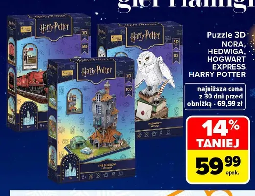 Puzzle 3D Hedwiga Harry Potter promocja w Carrefour