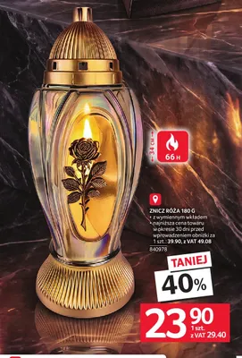 Znicz Róża z wymiennym wkładem promocja w Selgros
