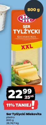 Ser Tylżycki Kuchmistrza XXL w plastrach Mlekovita promocja w Netto