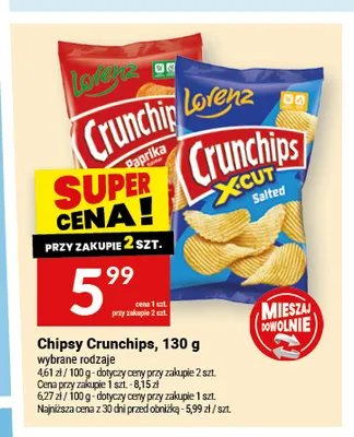 Chipsy Crunchips X-CUT Salted promocja w Twój Market