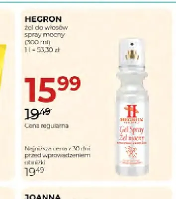 Żel do włosów spray mocny Hegron promocja w Drogerie Jawa