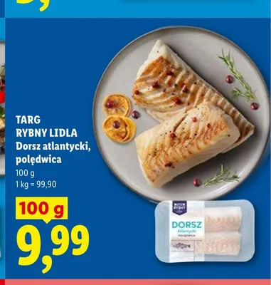 Dorsz atlantycki polędwica Targ Rybny Lidla promocja w Lidl
