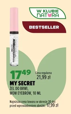 Żel do brwi Wow Eyebrow My Secret promocja w Drogerie Natura