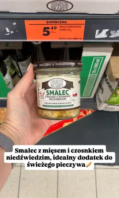 Smalec z mięsem i czosnkiem niedźwiedzim Podkarpackie Skarby promocja w Biedronka